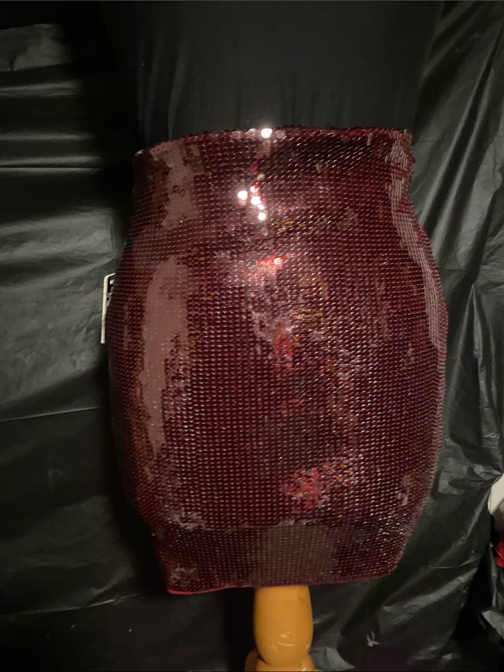 Express Burgundy Sequin Mini Skirt